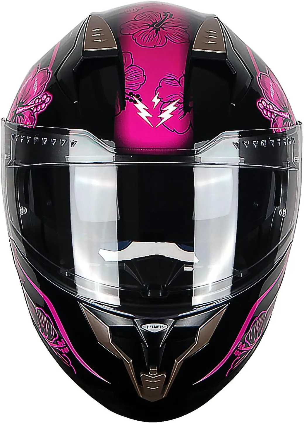 1Storm Motorcycle Modular Full Face Helmet DOT Adults Street Bike Flip up Dual Visor Sun Inner Shield Anti Fog Pinlock Ready Shield: Flower Purple