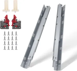 4 Pair Soft Close Undermount Drawer Slides 21 Inch Full Extension Under Mount Drawer Slides with 85 lb Capacity, Mounting Brackets and Screws Included