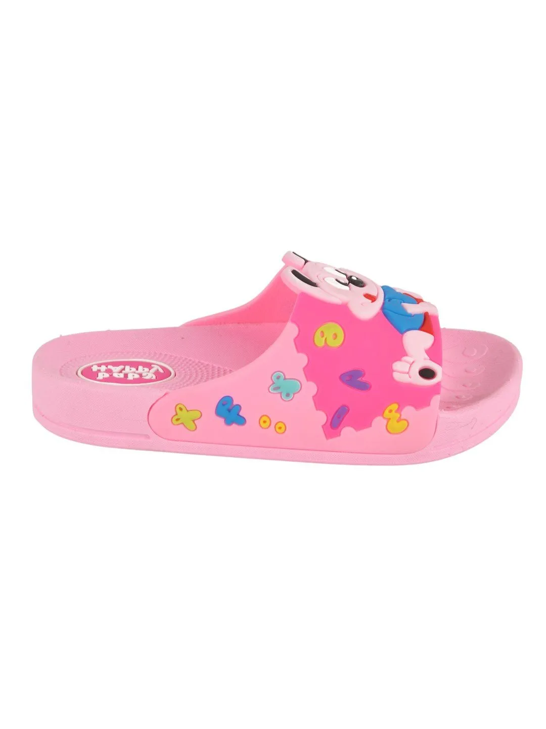 Adorable Puppy Print Slide for Girls- Pink