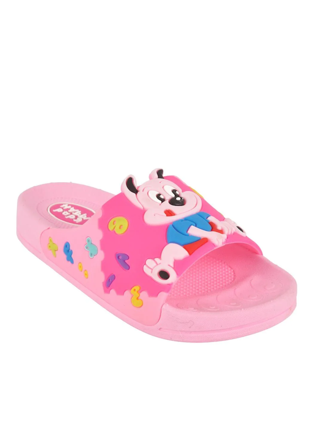 Adorable Puppy Print Slide for Girls- Pink