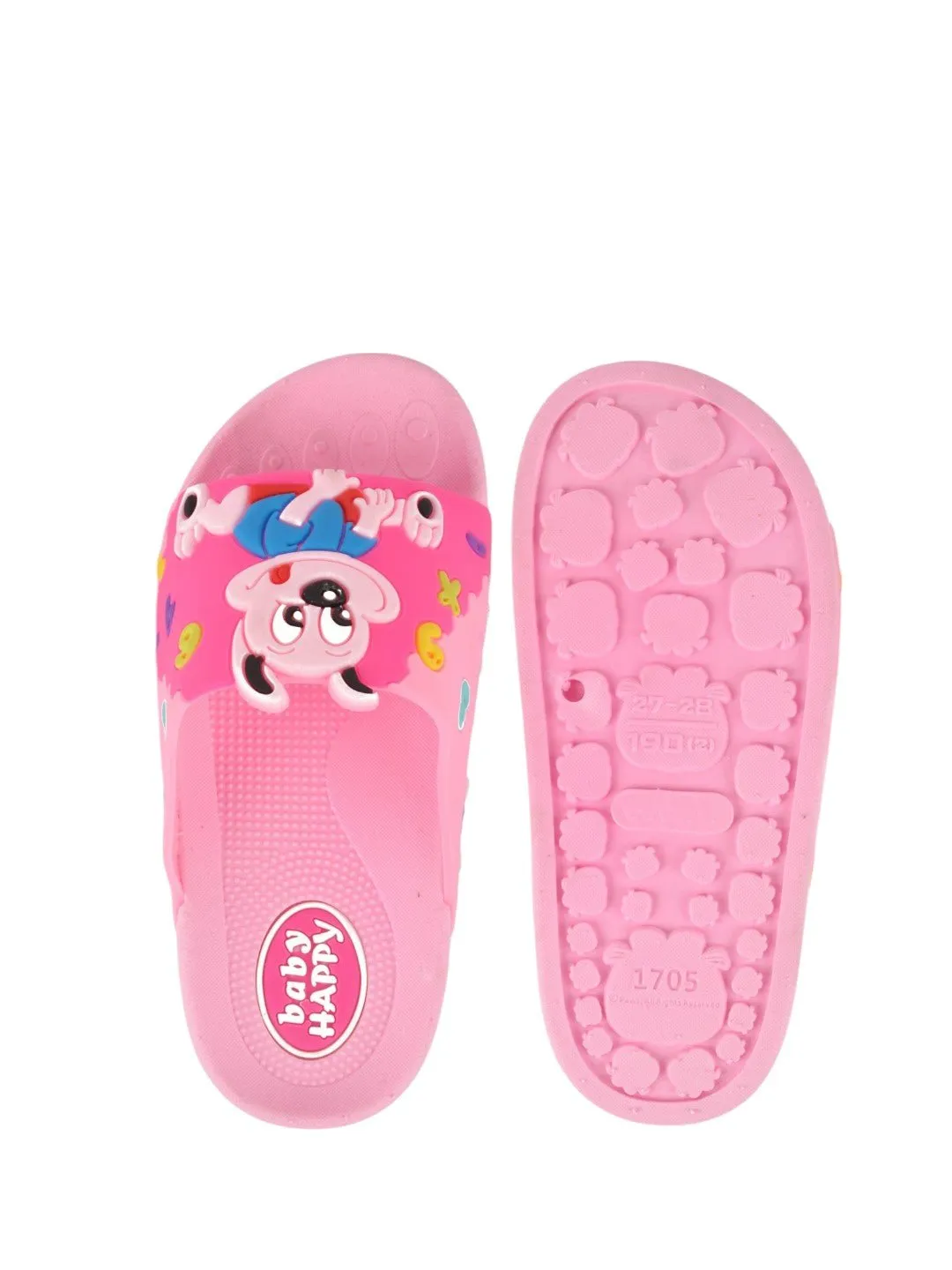 Adorable Puppy Print Slide for Girls- Pink