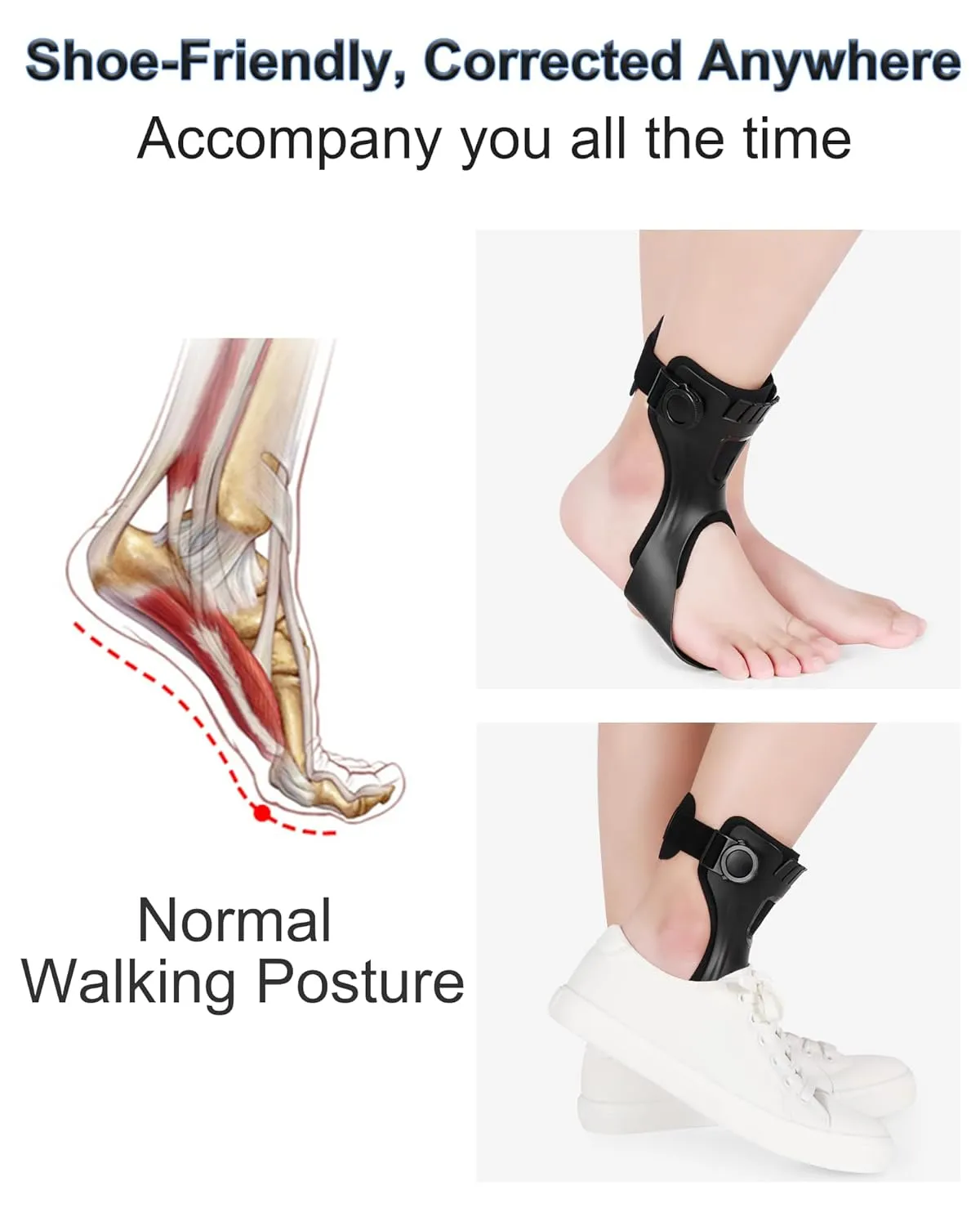 AFO Drop Foot Brace for Walking - Upgraded, Comfortable & Efficient, Adjustable, For Achilles Tendonitis, Plantar Fasciitis, Stroke, TBI, ALS, MS, Bone Fracture, ASO(Right, Large)