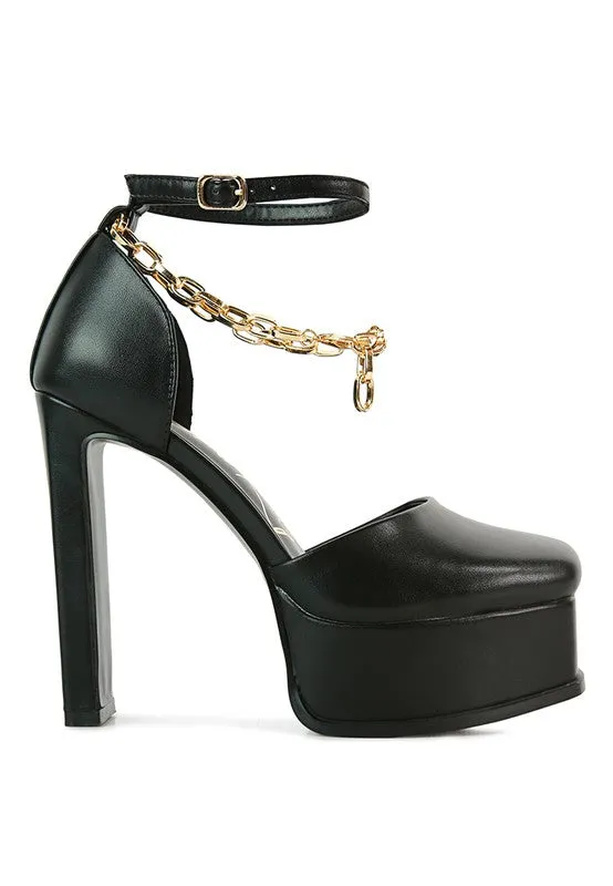 Ankle Chain Platform Sandals