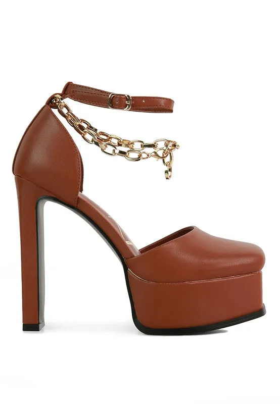 Ankle Chain Platform Sandals