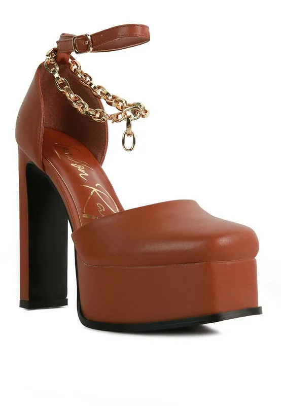 Ankle Chain Platform Sandals