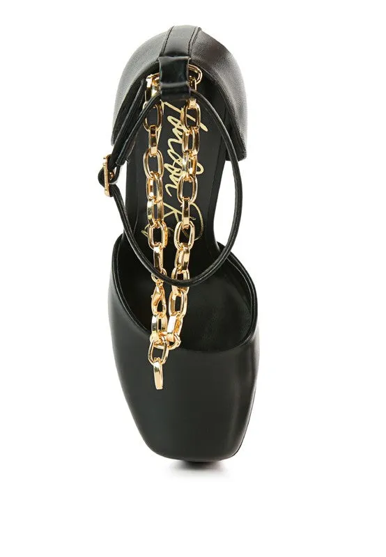 Ankle Chain Platform Sandals