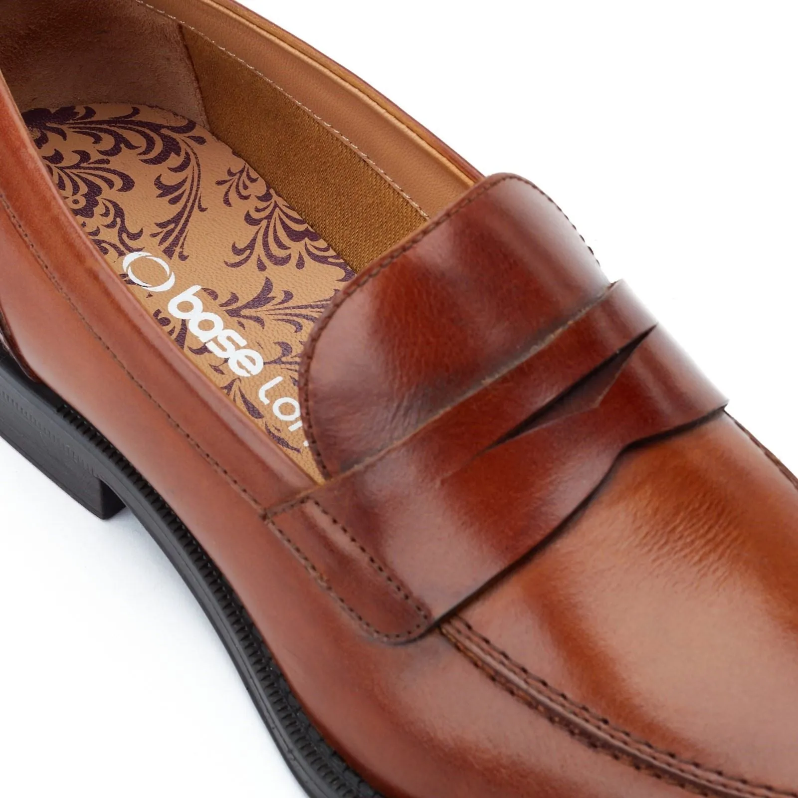 Base London Men's Kennedy Slip On Loafer in Burnt Tan