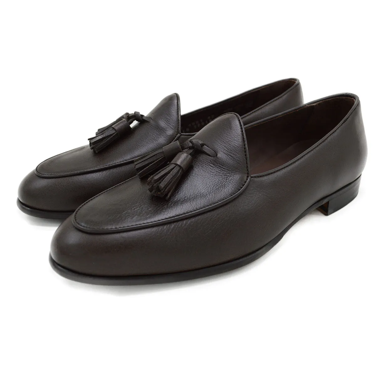 Berwick 1707 Tassel Belgian Loafer (4951) Dark Brown Deerskin
