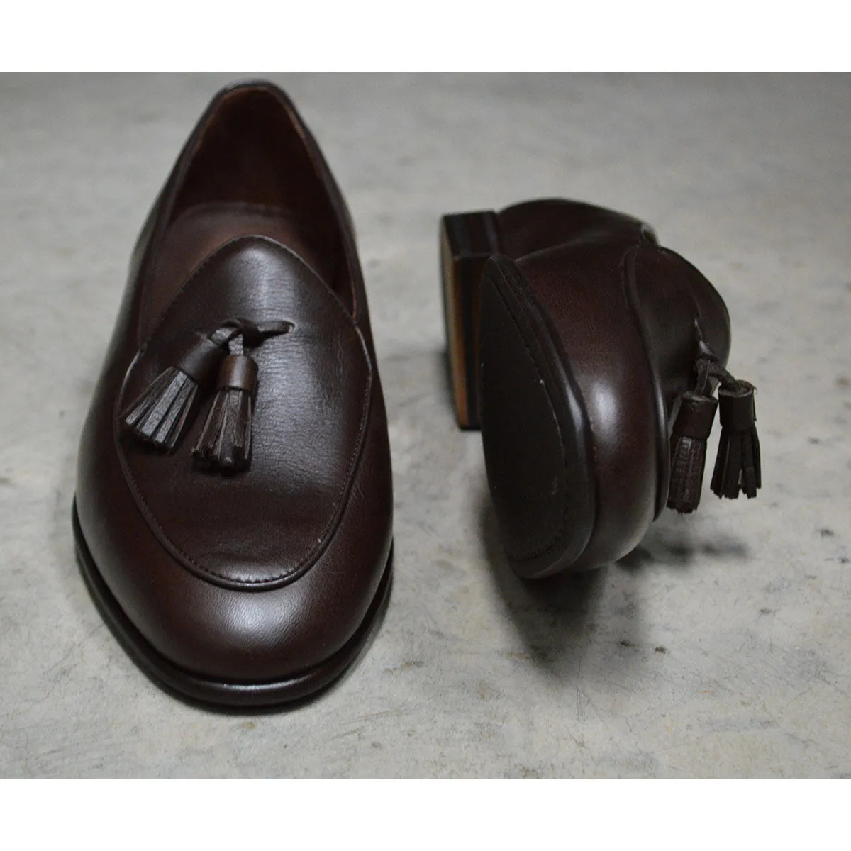 Berwick 1707 Tassel Belgian Loafer (4951) Dark Brown Deerskin