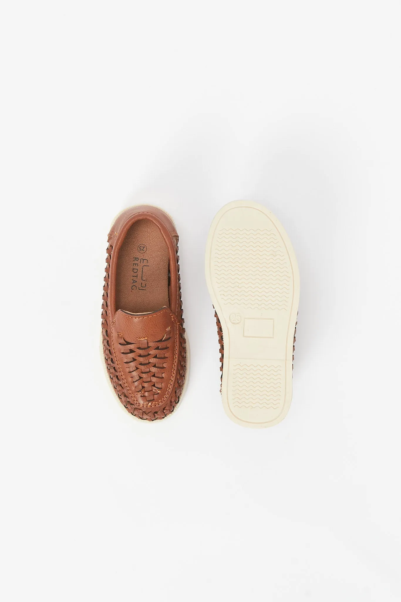 Boys Tan Woven Loafer