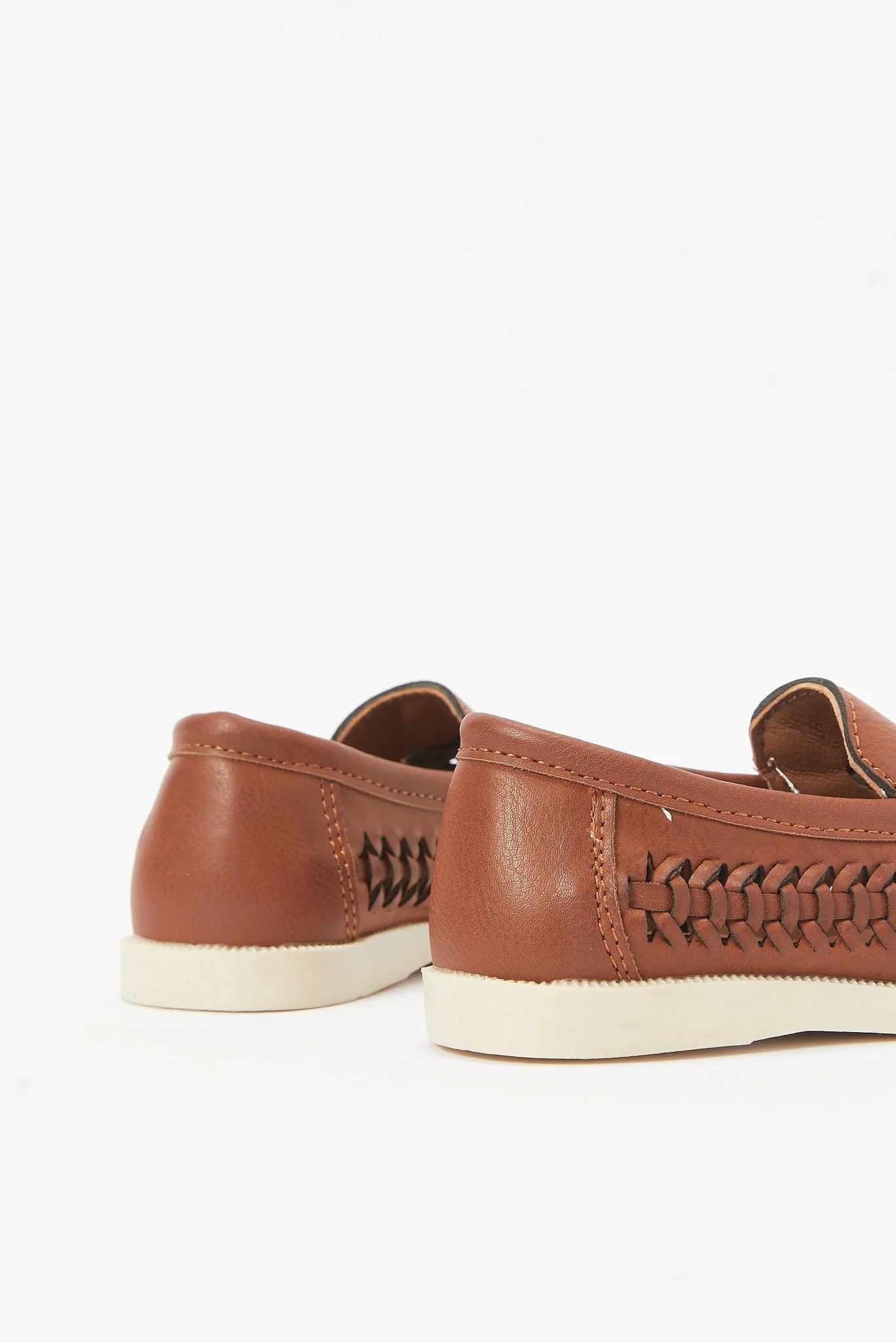Boys Tan Woven Loafer