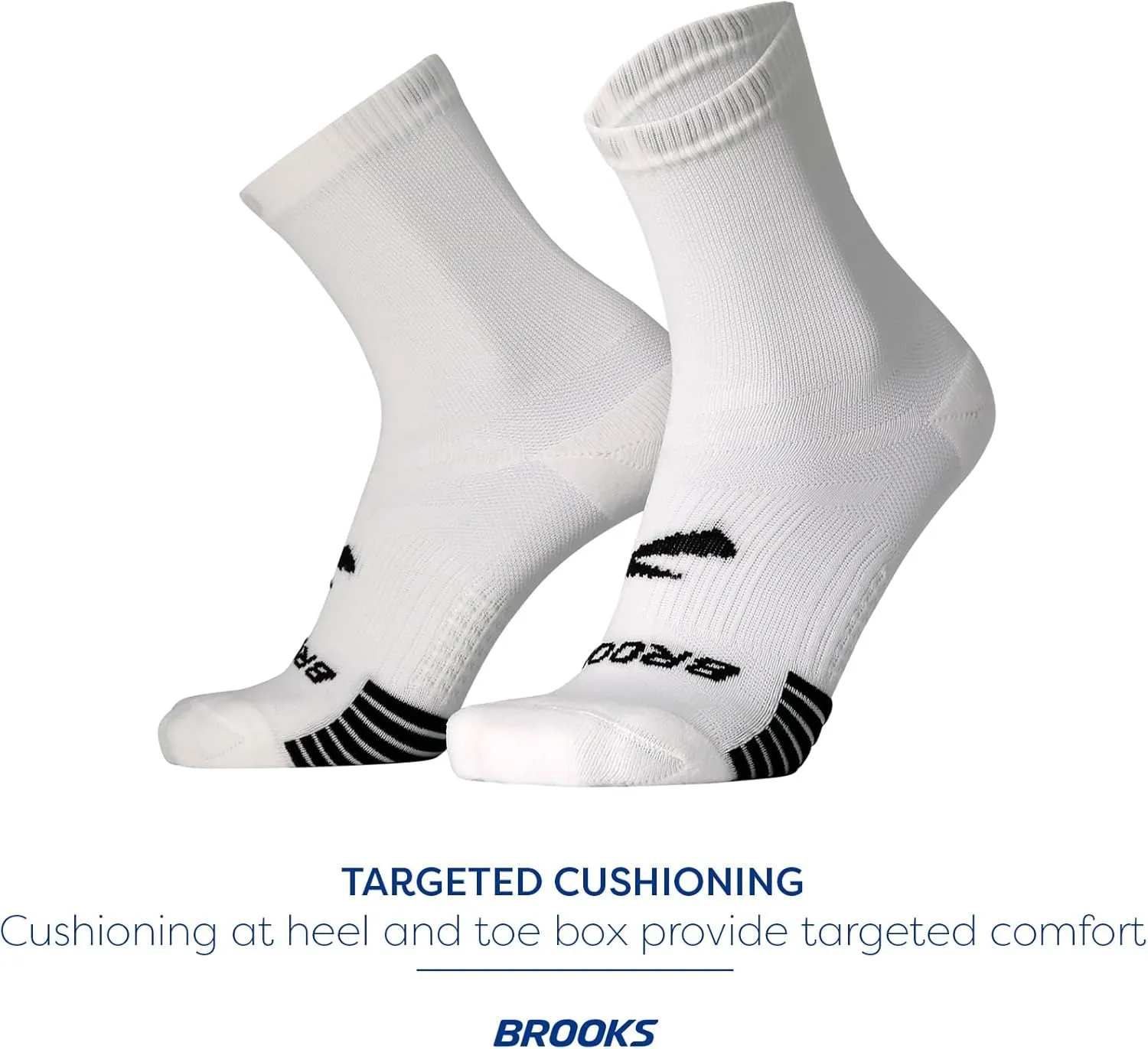 Brooks Ghost Lite Crew Socks I Performance Running, Comfort Fit with Arch Support for Men & Women (2-Pack Set)