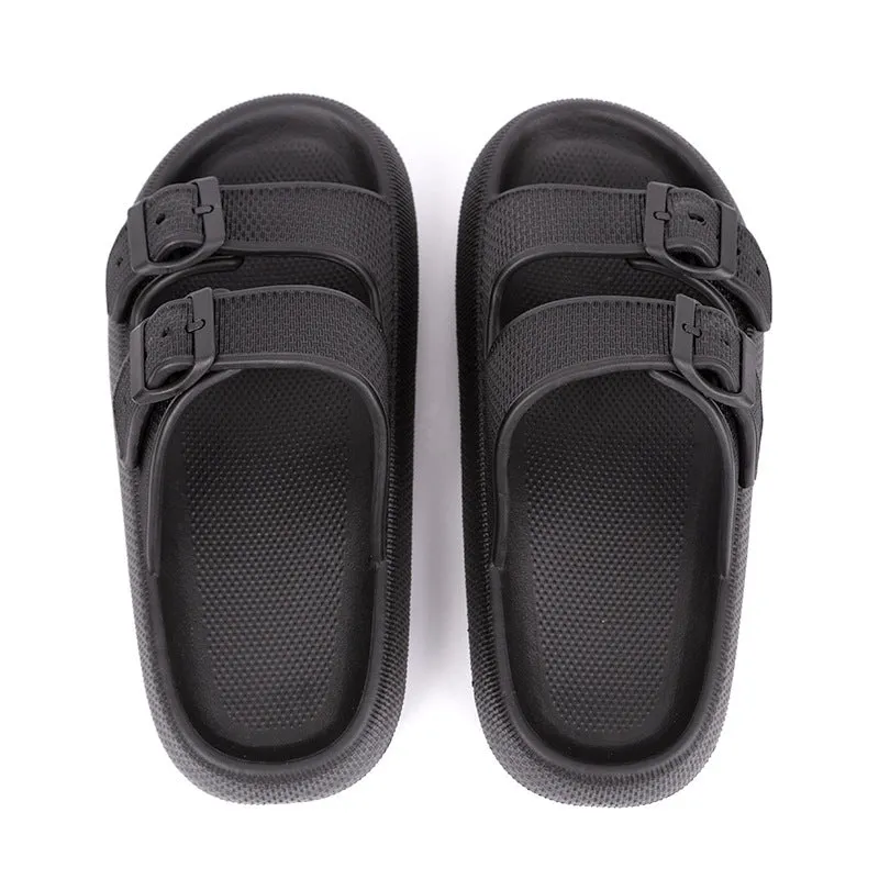 Buckle Platform Slippers