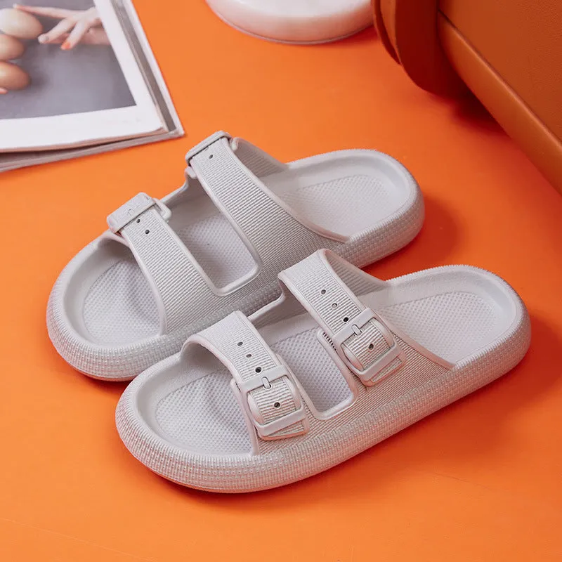 Buckle Platform Slippers