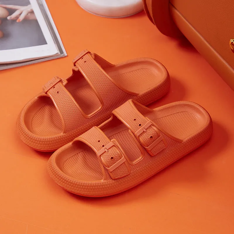 Buckle Platform Slippers