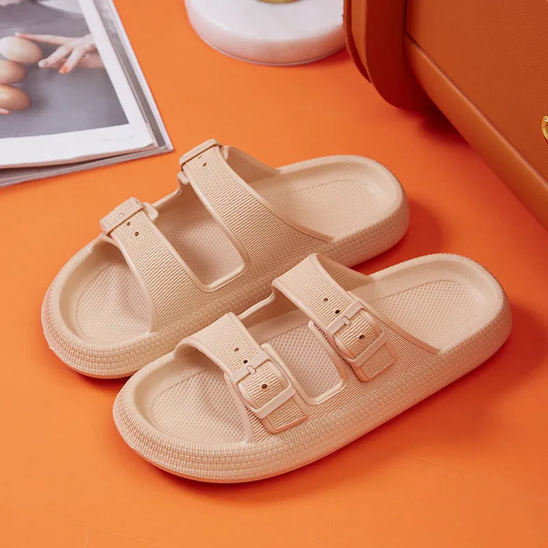 Buckle Platform Slippers
