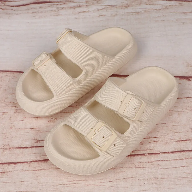 Buckle Platform Slippers