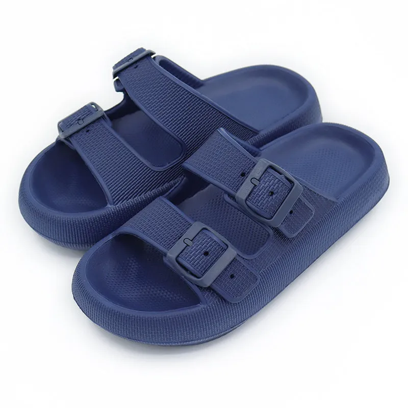 Buckle Platform Slippers