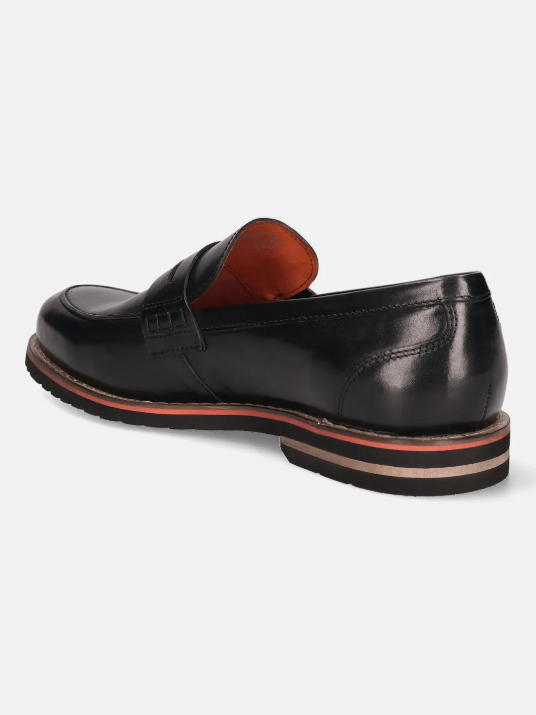 bugatti Black Premium Leather Loafers