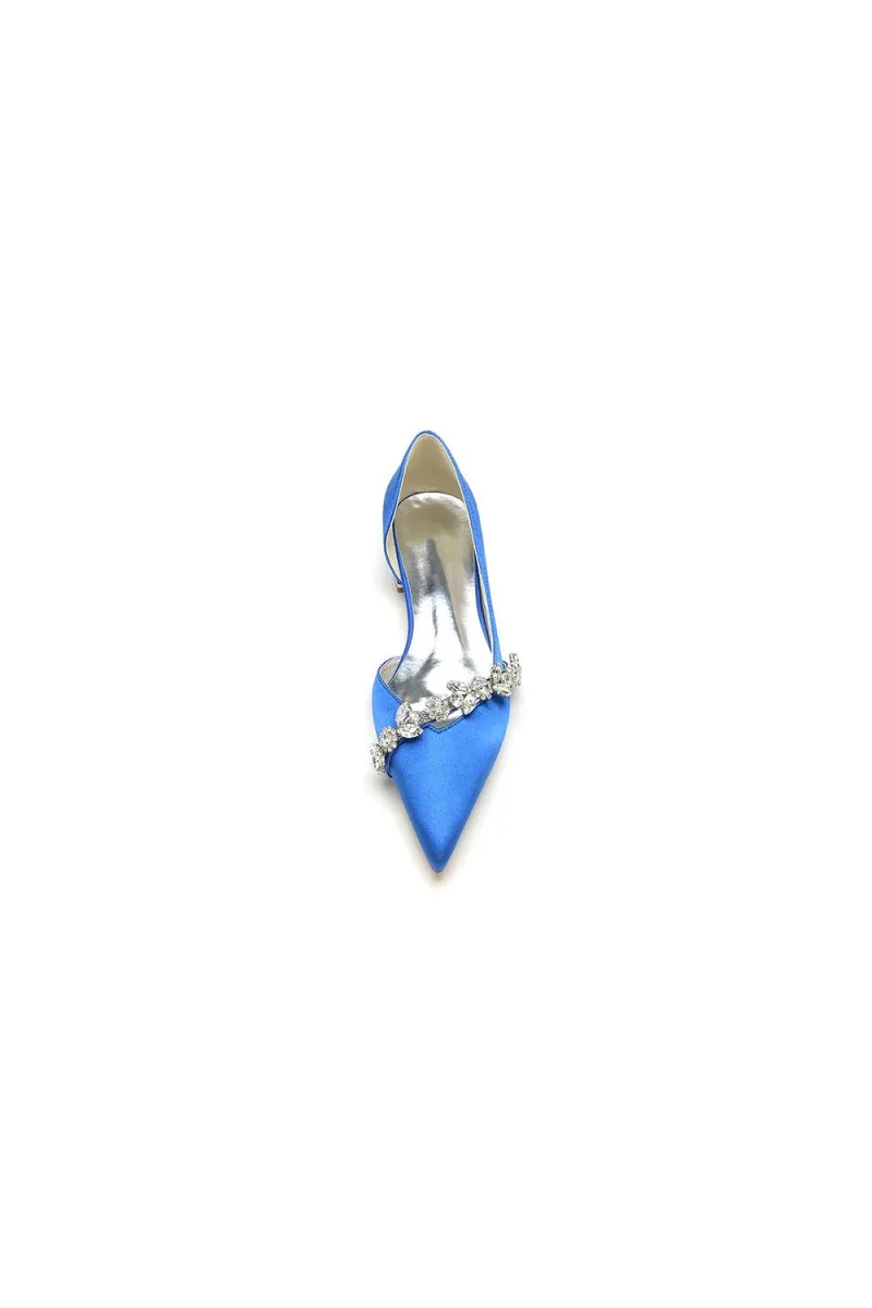 Chic Rhinestone Pointed Toe Kitten Heels