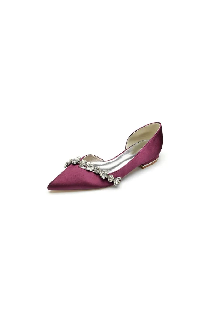 Chic Rhinestone Pointed Toe Kitten Heels
