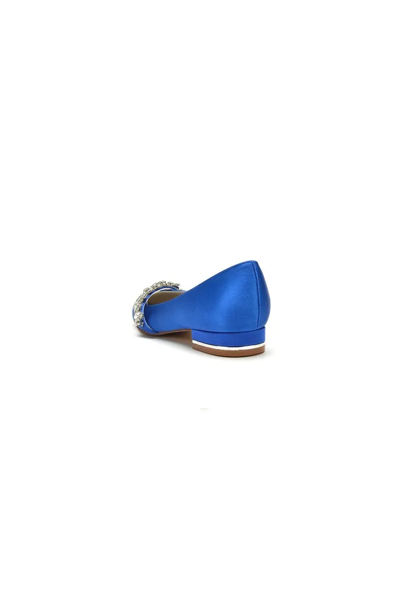 Chic Rhinestone Pointed Toe Kitten Heels