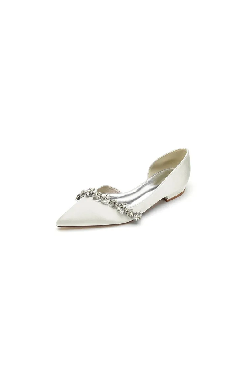 Chic Rhinestone Pointed Toe Kitten Heels