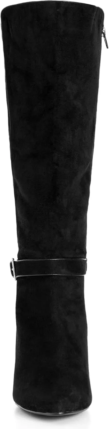 City Chic Women's Wide Fit Clea Knee Wedge Boot High
