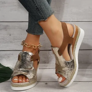 Creamtopmall Casual Slip-On Platform Peep-toe Sandals