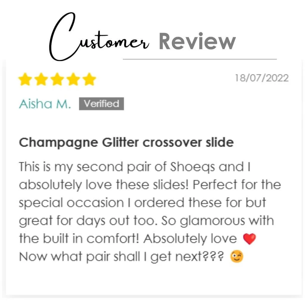 Crossover Slide in Champagne Glitter