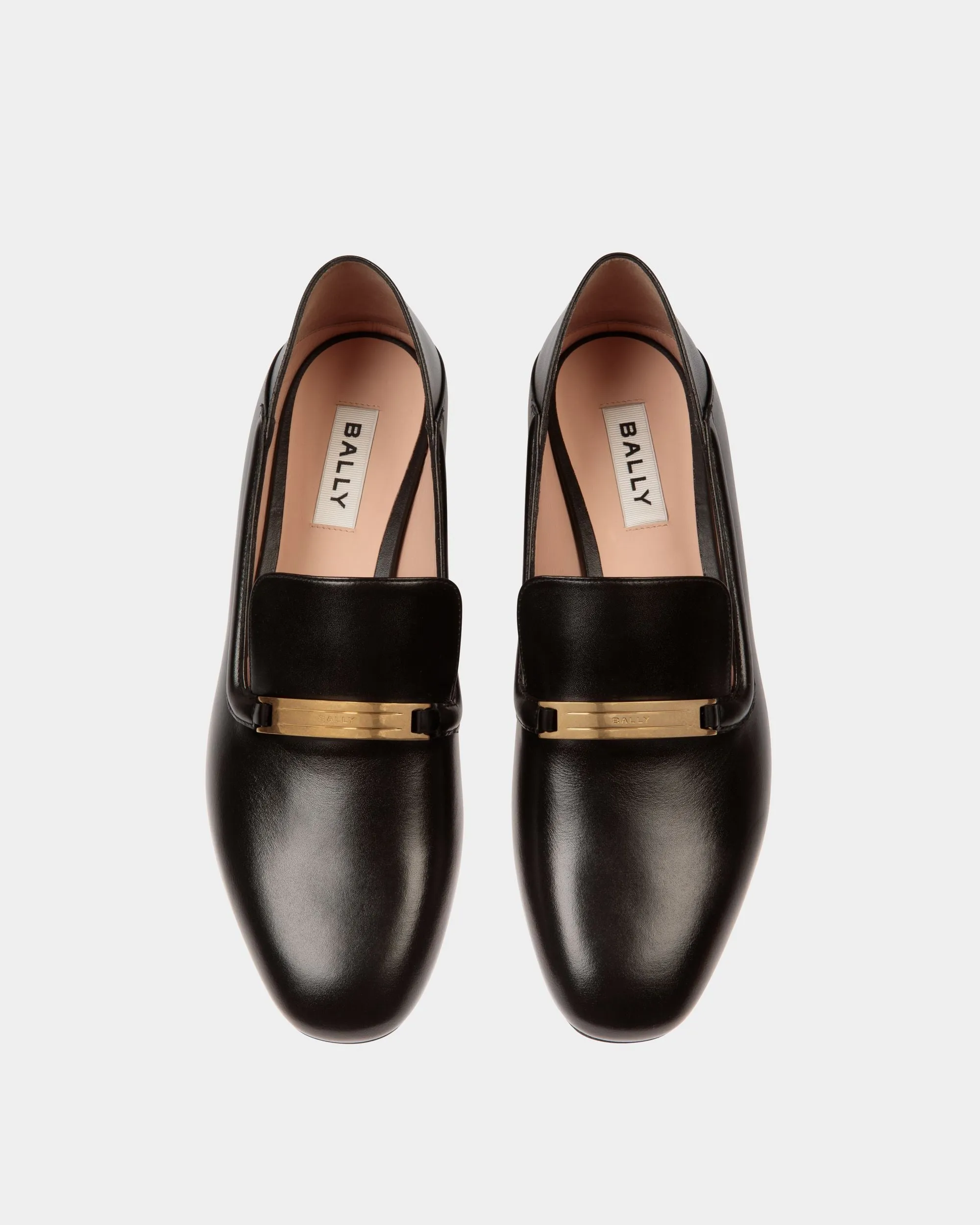 Deco Slipper in Black Leather