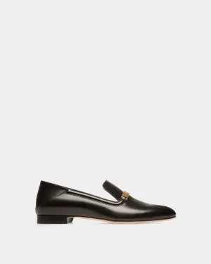 Deco Slipper in Black Leather