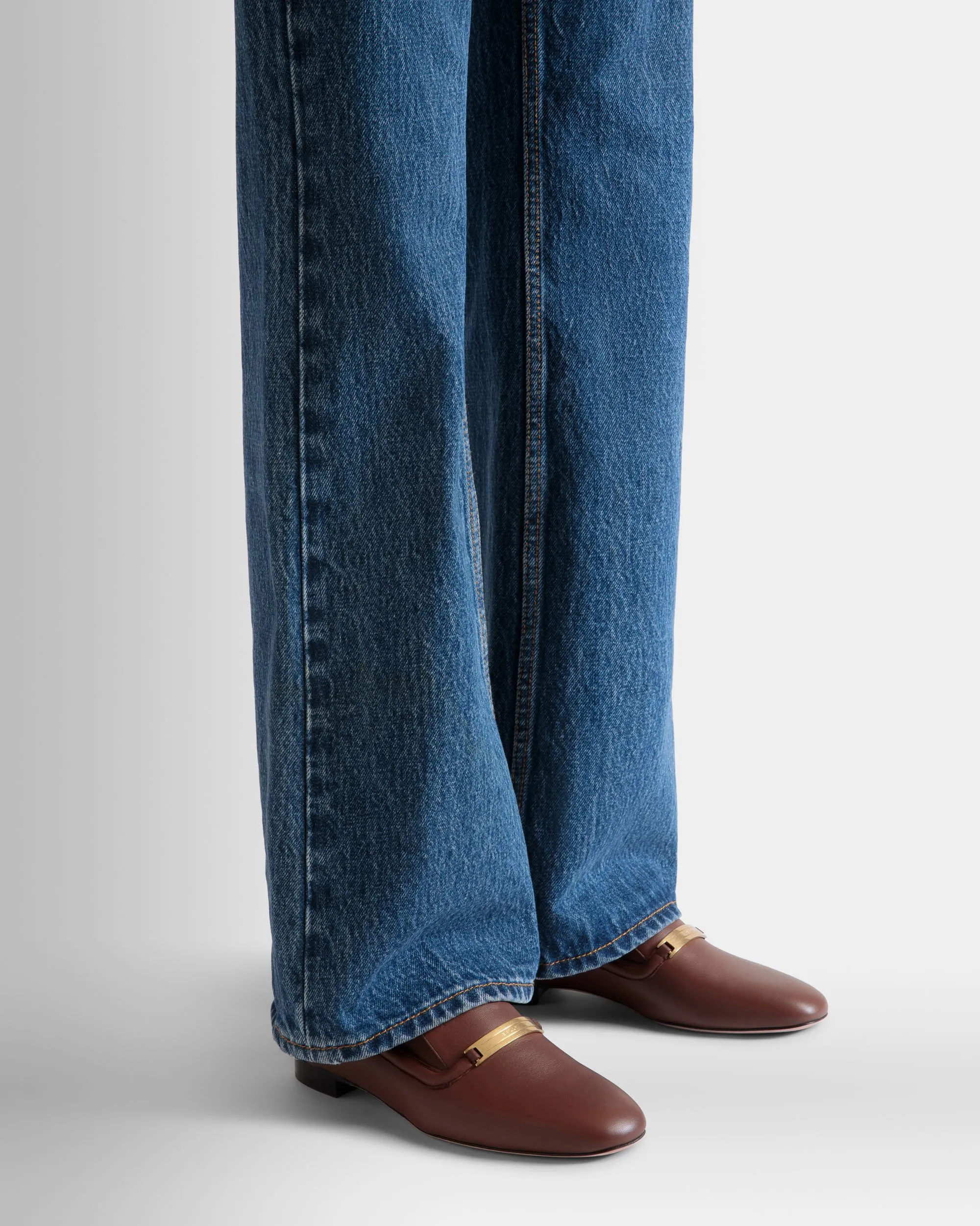 Deco Slipper in Brown Leather