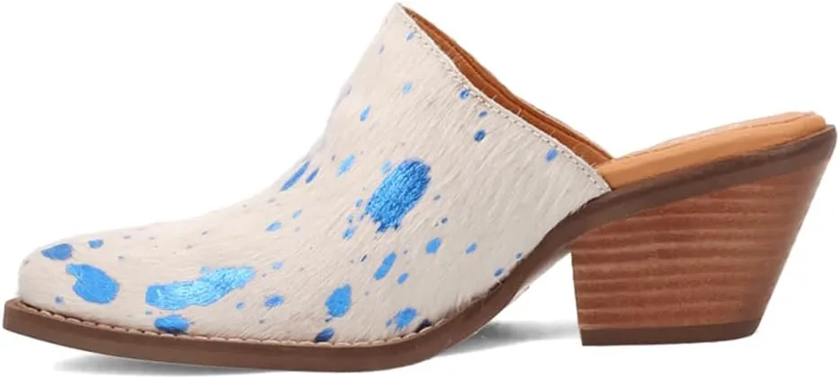 Dingo Womens Cash Cow Mule Clogs Casual - Blue, White