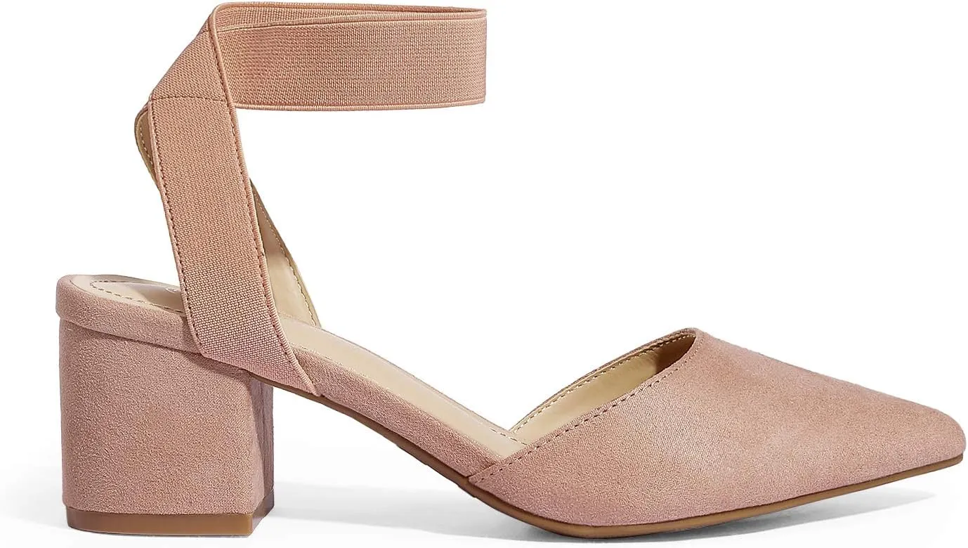 DREAM PAIRS Womens Low Block Chunky Heel Ankle Strap Dress Pumps Shoes
