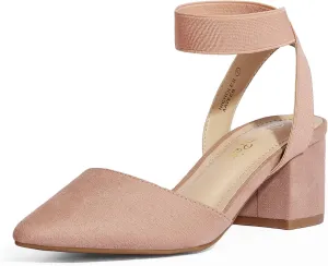 DREAM PAIRS Womens Low Block Chunky Heel Ankle Strap Dress Pumps Shoes