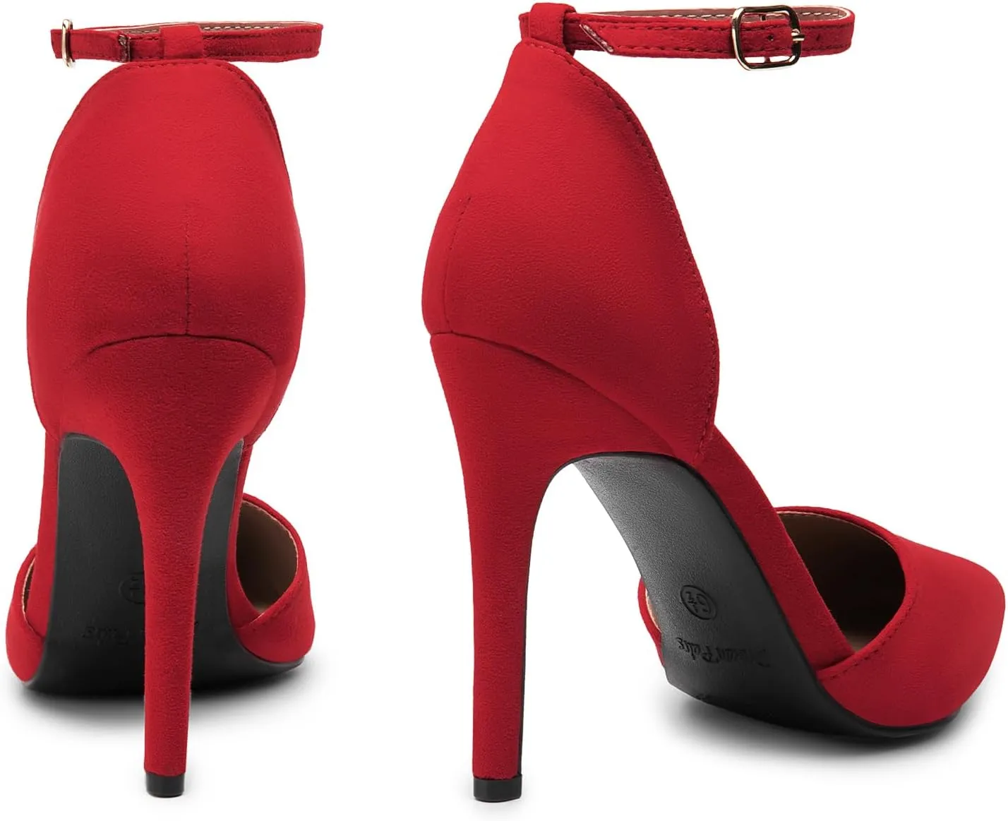 DREAM PAIRS Women's Oppointed-Lacey Pointed Toe Ankle Strap High Heel Stiletto Pumps Wedding Dress Shoes