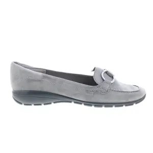 Easy Spirit Avienta SEAVIENTA Womens Gray Suede Slip On Loafer Flats Shoes