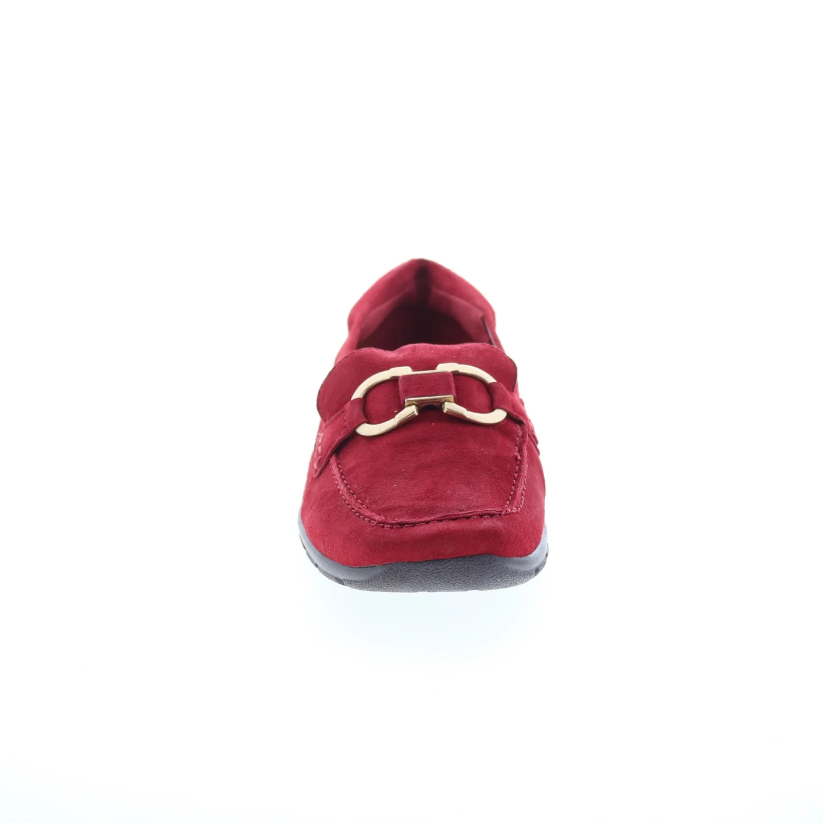 Easy Spirit Avienta SEAVIENTA Womens Red Extra Wide Suede Loafer Flats Shoes