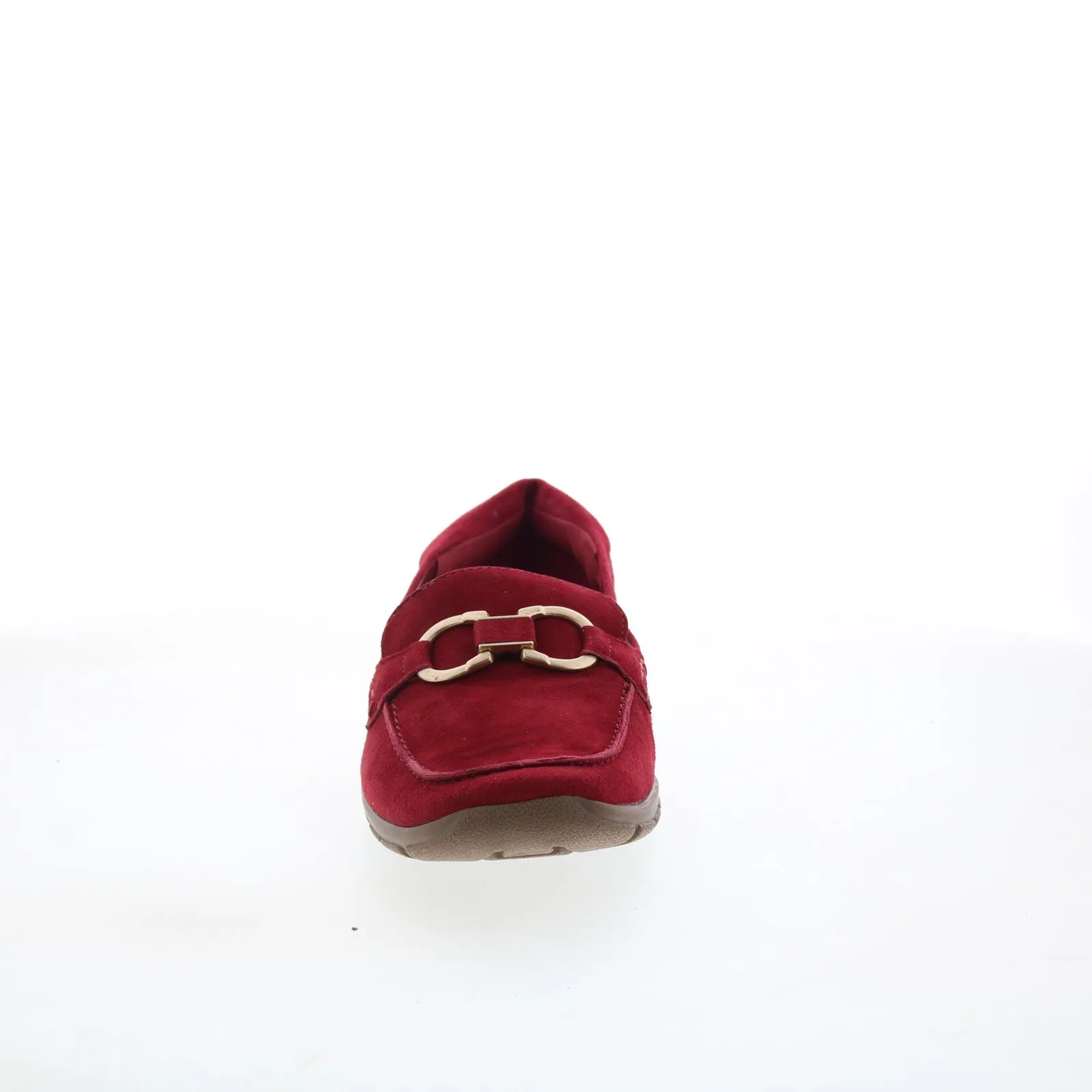 Easy Spirit Avienta SEAVIENTA Womens Red Suede Slip On Loafer Flats Shoes