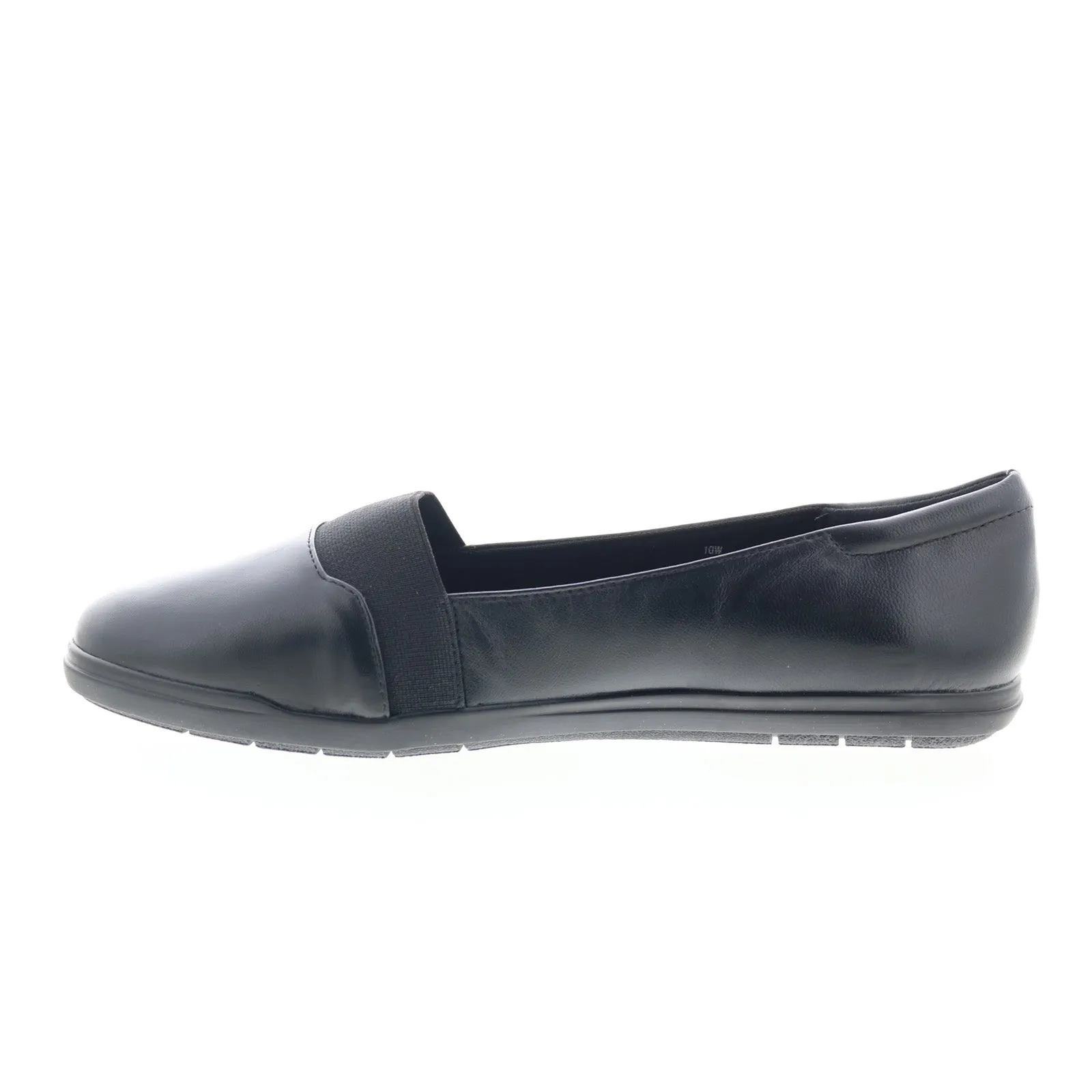 Easy Spirit Bounce SEBOUNCE Womens Black Wide Leather Loafer Flats Shoes