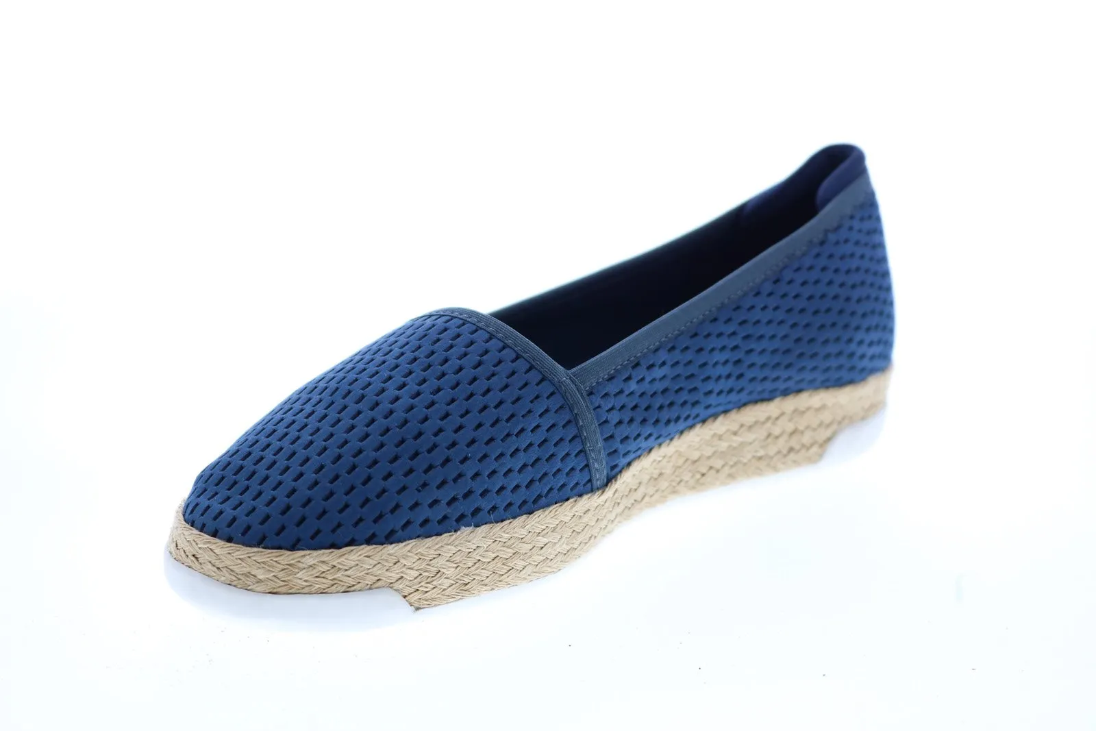 Easy Spirit E-Portnia SeE-Portnia Womens Blue Leather Loafer Flats Shoes