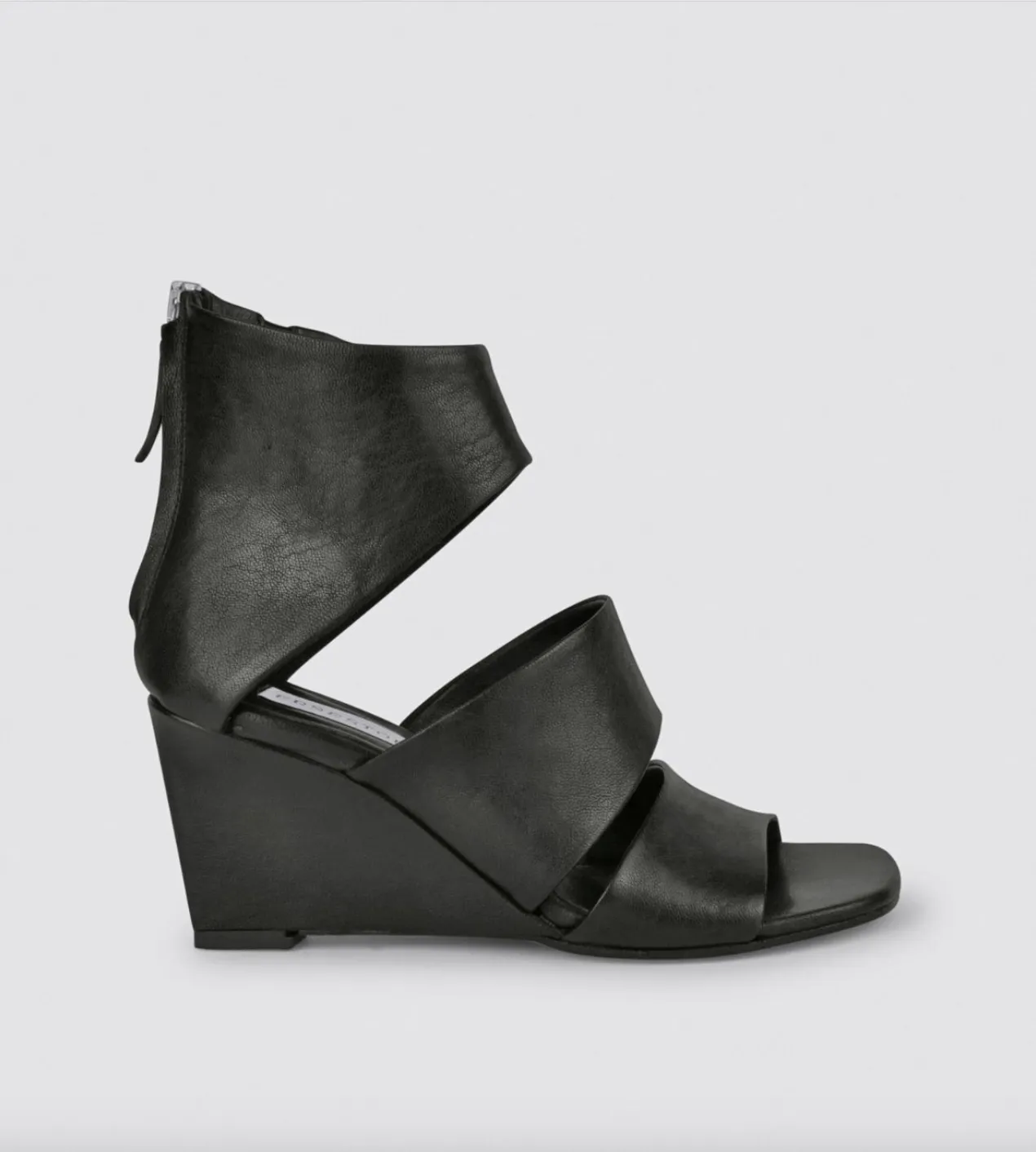 ERNESTO DOLANI BLACK LEATHER MULE WITH SIDE BUCKLE
