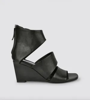 ERNESTO DOLANI BLACK LEATHER MULE WITH SIDE BUCKLE