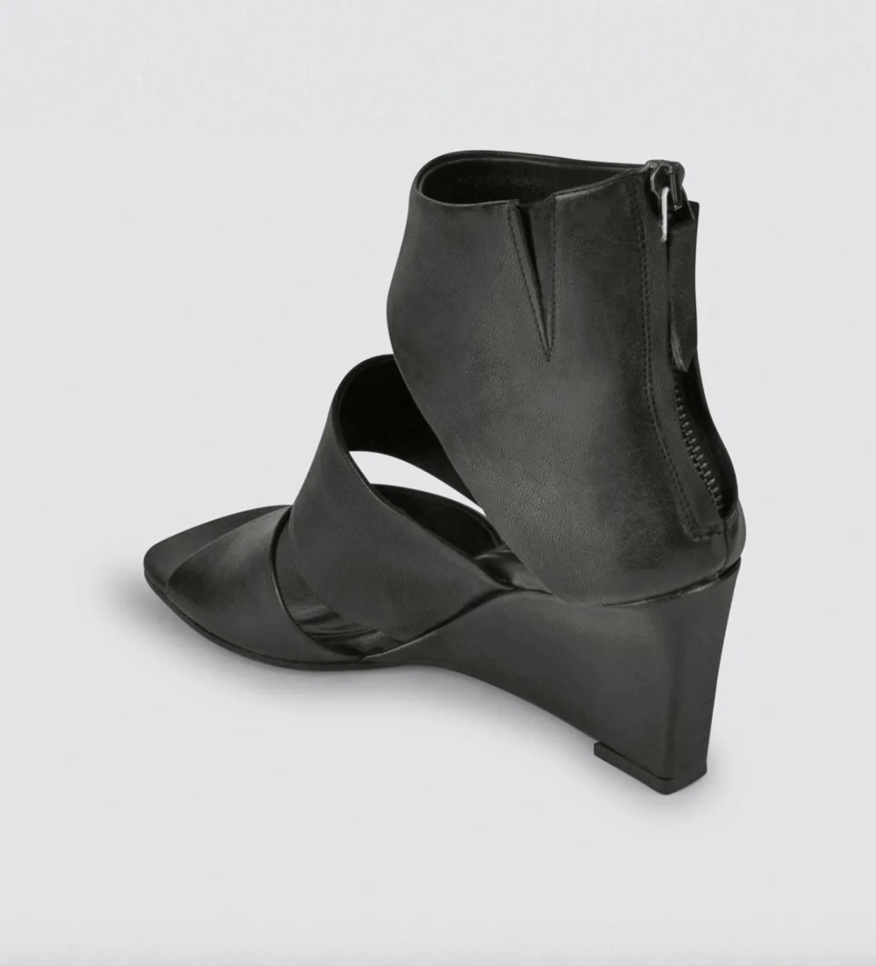 ERNESTO DOLANI BLACK LEATHER MULE WITH SIDE BUCKLE