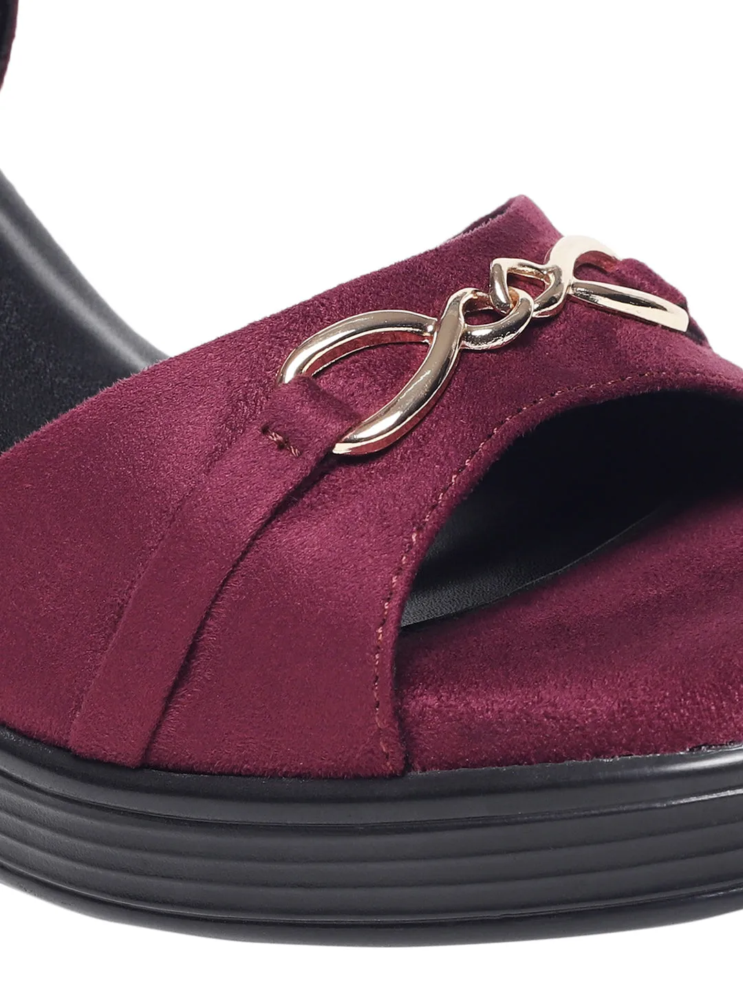 Everlee Maroon Platform Heels