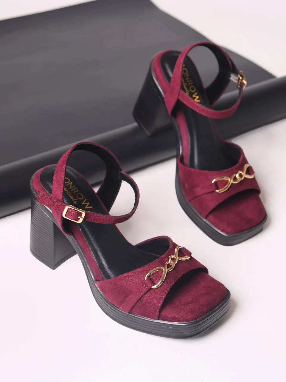 Everlee Maroon Platform Heels