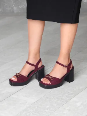 Everlee Maroon Platform Heels