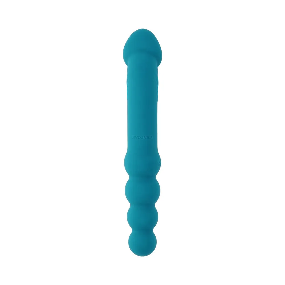 Evolved Flip Flop Rechargeable Silicone Dual-Ended Vibrator Teal