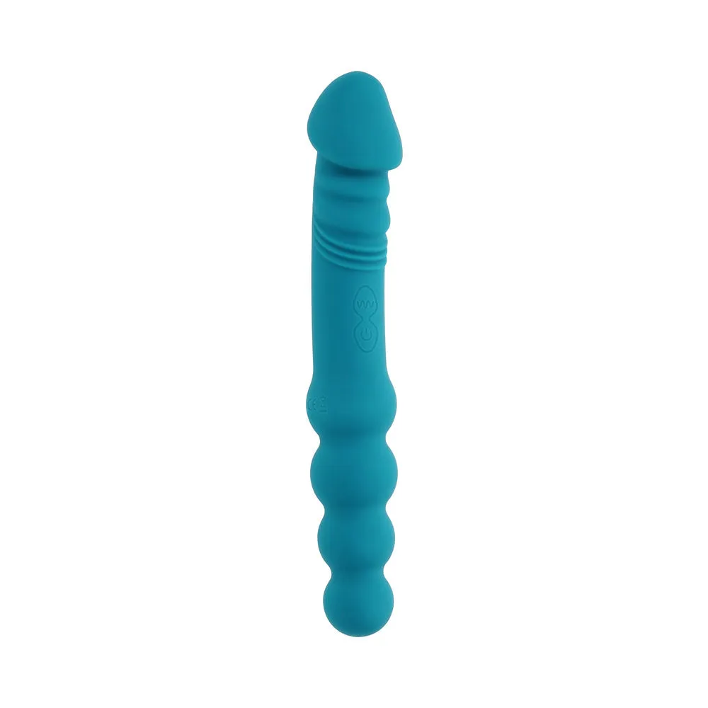 Evolved Flip Flop Rechargeable Silicone Dual-Ended Vibrator Teal